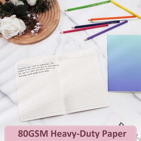 Ddaowanx 48 Pack A5 Colorful Notebooks, 6 Cute Colors, 72 Pages, 8.3x5.5 Inch, Lined Paper Travel Journals (Gradient)