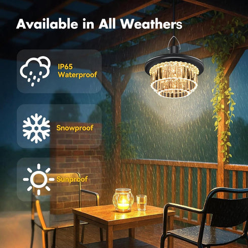 HOMEAN 222 800LM, 3 Solar Shed Light Otudoor - Solar Pendant Light Indoor Outdoor with LED Modes Motion Sensor