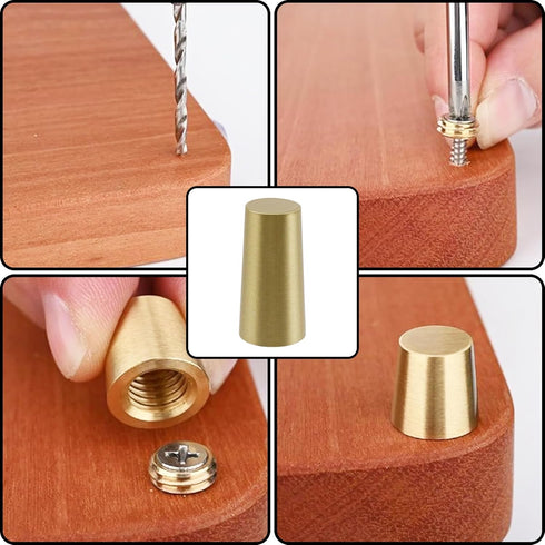 4PCS 1.18-Inch T Tulead Cutting Board Feet Brass Cutting Board Leg Feet Chopping Board Feet Height