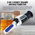 3-in-1 Honey Baume Refractometer, Tri-Scale 58-90% Brix Scale Range Optics Honey Moisture Sugar Tester with ATC for Brix, Honey Moisture, and Baume, for Molasses, Bee Keeping Supplies, and Maple Syrup