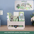 5 Countertop(Beige) KINGFOM PU Leather Desk Organizer with Drawer, Compartments Desktop Storage Caddy for Office & Home