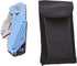 Amazon Basics Folding Utility Knife - Lightweight Aluminum Body with Holster, Light Blue