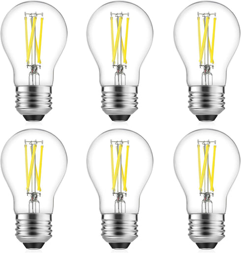 Gozelux A15 LED Bulbs, Vintage Edison Bulbs, Dimmable, Clear Glass, E26 Medium