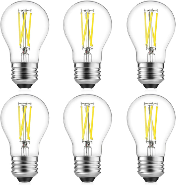Gozelux A15 LED Bulbs, Vintage Edison Bulbs, Dimmable, Clear Glass, E26 Medium