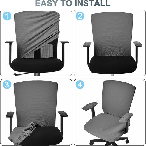 4 Set Tallew Pieces Office Chair Covers Computer Universal Protective Stretchable Chair Seat Covers Desk Armrest