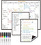 JJPRO Magnetic Monthly Calendar Whiteboard Set for Fridge, Meal Planner Board with Bonus Grocery & Weekly Menu Board