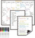 JJPRO Magnetic Monthly Calendar Whiteboard Set for Fridge, Meal Planner Board with Bonus Grocery & Weekly Menu Board