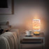 ALAZA Bedside Table Lamp for Bedroom Pink Floral Bow Nightstand LED Light Lamps with USB Port Linen Fabric Shade Table