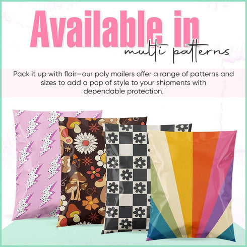 Package Mint Poly Mailers 100 Pack - 6 x 9 Waterproof & Tear Resistant Mailing Envelopes for Small Business (Retro