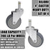 4-Inch 7/16-Inch 4 Pack RILIDRI Swivel Stem Caster, Stem Diameter Rubber Wheel, Heavy Duty TPR Replacement Wheels