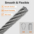 1/8" 100ft 7x7 (SR03) Rectoo wire cable, Wire Rope Metal Cable With Loop Sleeve And Steel Thimble, marine stainless