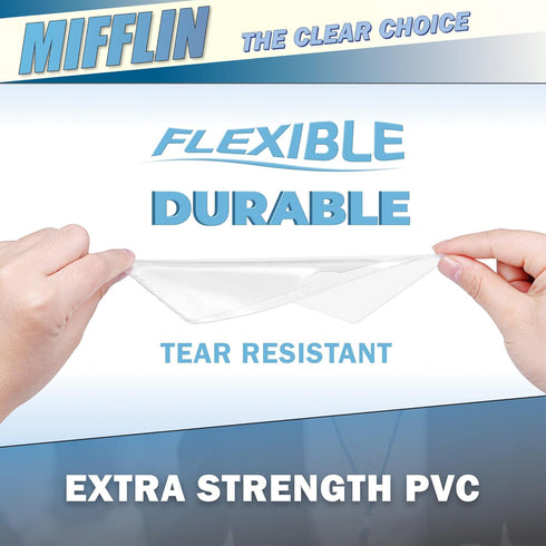 Mifflin-USA Clear Index Card Holder (4x6”, 50 Pack), Self-Adhesive Card Pockets for Organizing Storage Bins