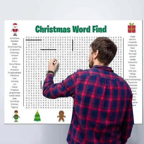 Generic Jumbo Christmas Word Search Poster Giant 36"X24" Wall Game, Large Word Find