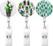 Badge Reel Retractable Badge Holder, Nurse Badge Reels with Alligator Clip, Cactus Design ID Card Holders (3-Pack)
