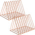Sooyee 2 Pack Rose Gold Magazine Holder, 9 Slot Desktop File Sorter Organizer, Triangle Bookshelf Decor for Home Office