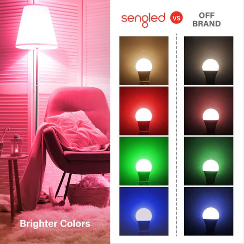 Sengled Bulbs, Bulbs Bulb 3 Pack A19 E26 Dimmable 60W 800LM Smart Light Alexa Light RGB Color Changing, Smart That