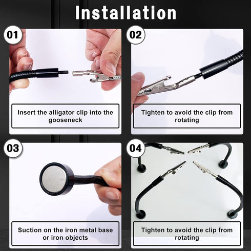 2 Pack Magnetic Helping Hands Soldering, Flexible Gooseneck Metal Arms for Soldering Jewelry, Painting Crafts