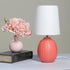 LT1163-ORG 12.5" Simple Designs Chic Glow Mini Textured Oval Table Lamp, for Bedroom, Office, Living Room, Stylish