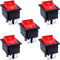 Taiss 5Pcs Rocker Switch, DPST ON/Off 4 Pin, 16A 250VAC/20A 125VAC with Red Light
