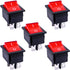 Taiss 5Pcs Rocker Switch, DPST ON/Off 4 Pin, 16A 250VAC/20A 125VAC with Red Light