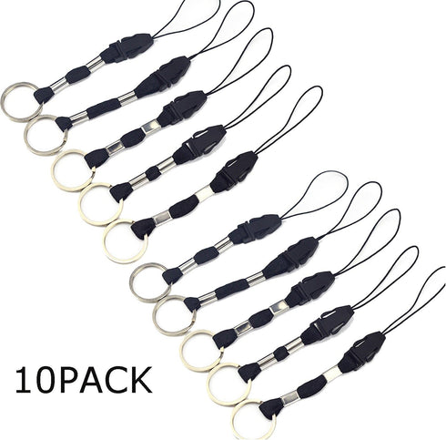 YOUOWO 10 Pcs Nylon Finger Short Lanyards - Detachable Circular Ring for USB Flash Drive, Cell Phone, Key, ID Card