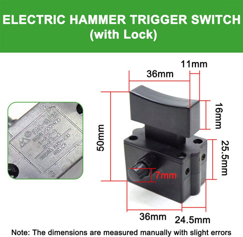 Fielect Electric Hammer Trigger Switch for Bosch NO.14 180 Electric Hammer Drill Tool Power Speed Control Push Button Switch by Fielect