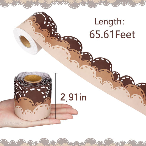 Brown Bulletin Board Border - 65.6ft Classroom Blackboard Decoration for School, Office, and Party