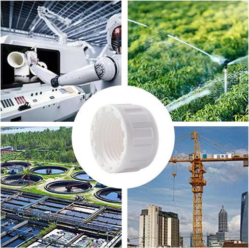 15PCS PVC Round Female Thread Hose Connector 1/2PT Pipe Fitting Cap for Plumbing Applications, DIY Projects