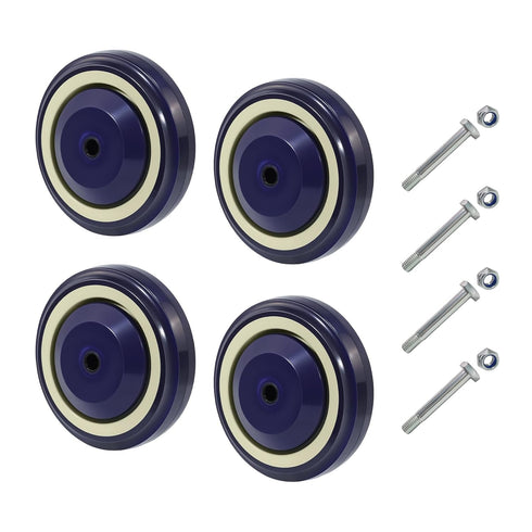 4" Wheels for Cart, Polyurethane Shopping Cart Wheels Replacement Casters Set of