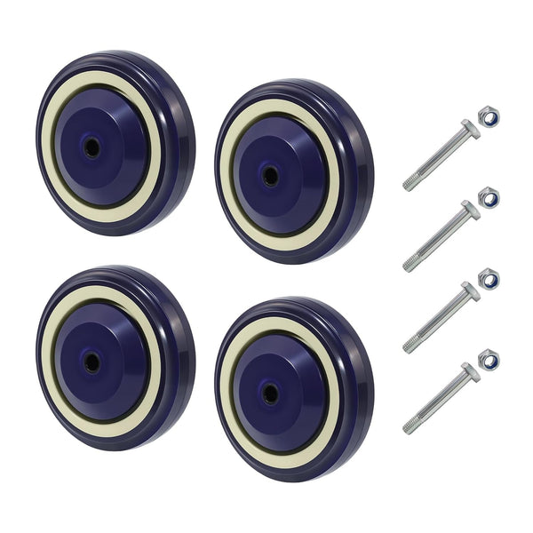 4" Wheels for Cart, Polyurethane Shopping Cart Wheels Replacement Casters Set of