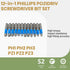 Anti Slip Phillips Cross Slot Pozidriv Screwdriver Bit Set, 12PCS 1/4 Inch Hex Shank, 2 Inch Length S2 Steel