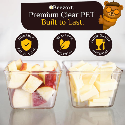 Beezort 40 Set, PCS Clear Drawer Organizer BPA-Free PET Plastic Trays with Non-Slip Pads, Nesting Storage Organizers