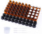 50 Pack 1ml Amber Mini Glass Essential Oils Sample Bottles with Black Caps for Oils, Perfumes & Lab Chemicals