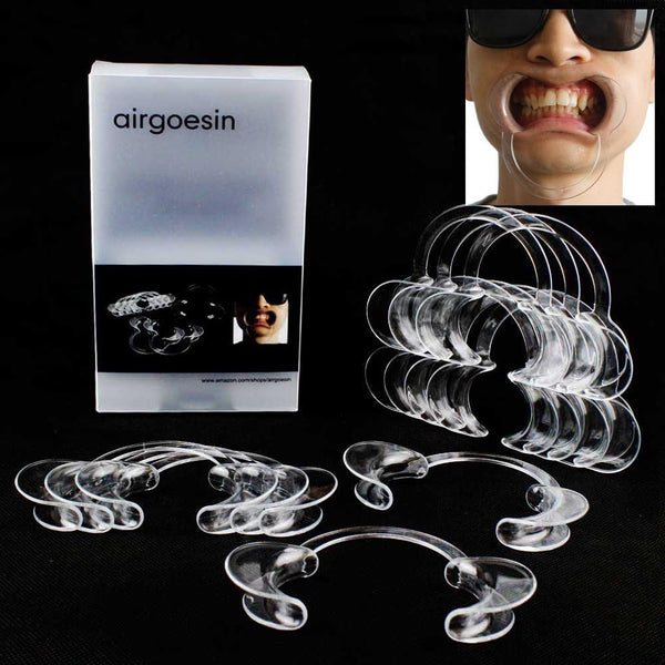 Airgoesin Adult Size 12pcs Mouth Retractors for Dental Clinic or Funny Speaking Game