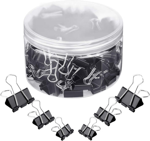TecUnite 150 Pcs Binder Clips, Assorted Sizes, Large, Medium, Small, Office Supplies