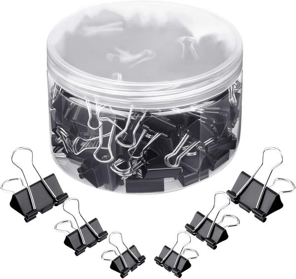 TecUnite 150 Pcs Binder Clips, Assorted Sizes, Large, Medium, Small, Office Supplies
