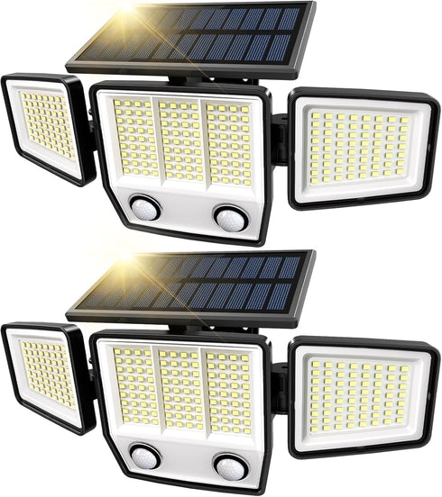 MDCMDCM Solar Motion Sensor Outdoor Lights Waterproof - 3000LM 3 Modes Security