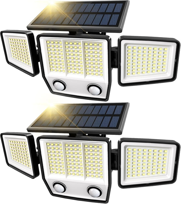 MDCMDCM Solar Motion Sensor Outdoor Lights Waterproof - 3000LM 3 Modes Security