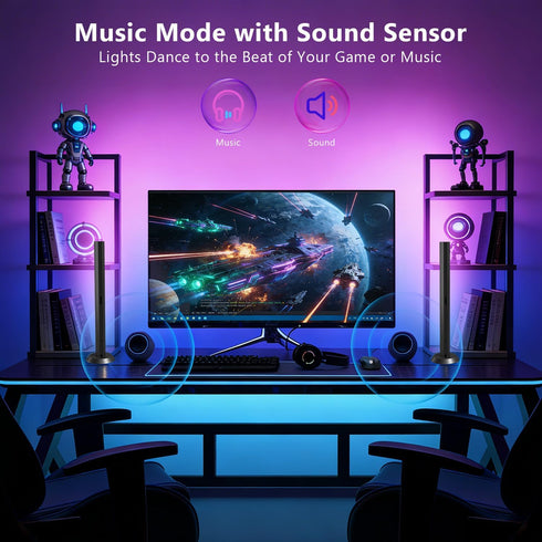 DAYBETTER Gaming Light Bars,RGBICW TV Light Bars,Smart LED Light Bars with Music and Scene Modes,Multiple Placement