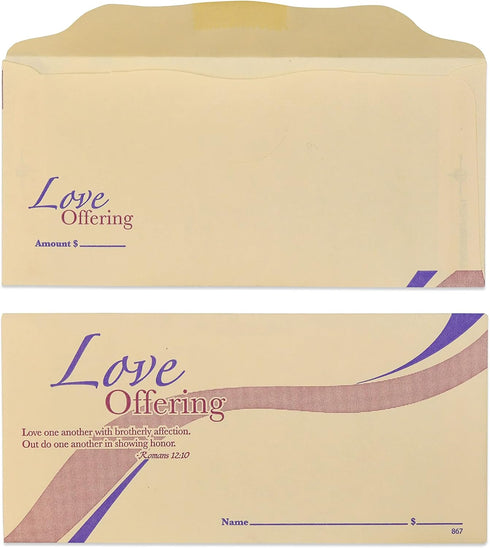 Love Offering Envelopes for Church, 100 Count