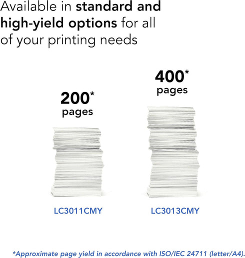 Brother LC3011Y Pack 200 LC3011 Printer Single Standard Cartridge Yield Up to Pages Ink Yellow