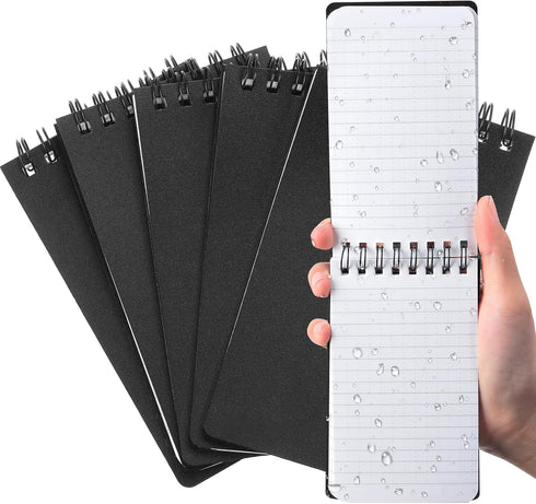 Qilery 12 Pcs Waterproof Graph Paper Notebooks - 3" x 5" All Weather Pocket Notepads, Spiral Steno Pads, Memo Grid