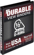 Samsill Durable 0.5 Inch D Ring Binder, Customizable Clear View Binder, Black, Made in the USA, Holds 125 Pages