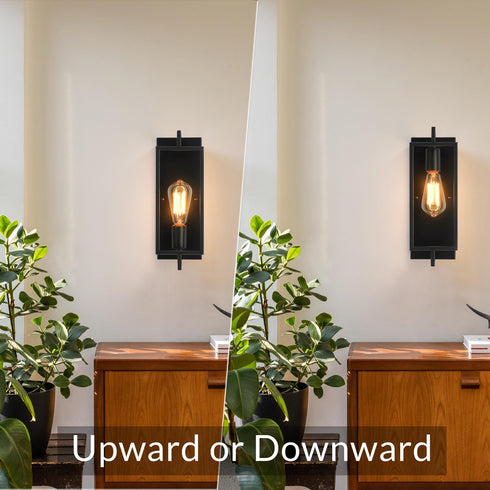 Modern Matte Black Wall Sconce - Single Light Bathroom Fixture