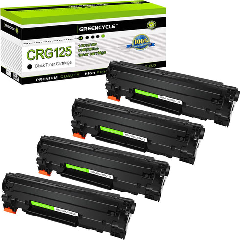 greencycle Compatible Toner Cartridge Replacement for Canon 125 CRG-125 C125 3484B001AA for ImageClass LBP6030w, 4 Pack