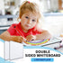 Small Double Sided White Dry Erase Board, 14x11 Inch Mini Board with 8 Markers for Students, Office, Kitchen