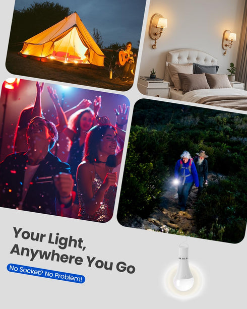 Bulbs E26 Bulb: 2000mAh Dimmable Bulb 15 3 2 Pack KINDEEP Rechargeable Light with Remote, Battery Operated LED Wireless
