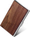 MaxGear Walnut Wood Business Card Holder, Professional Slim Card Case for Men & Women, Black
