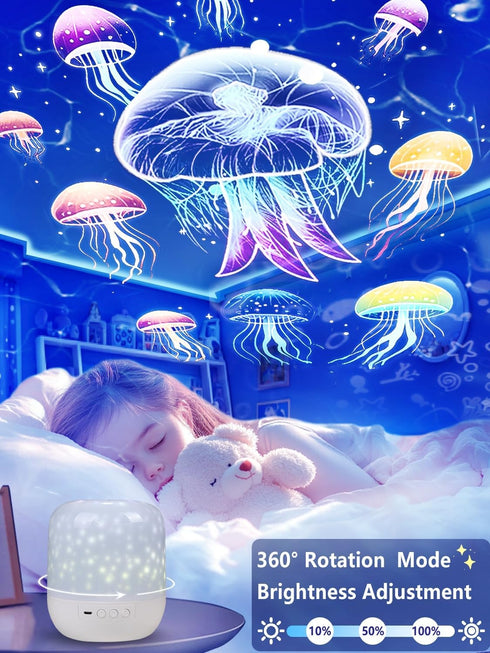 Eigther 21 Sets 360 Dimmable of Films, Projector Night Light for Kids Bedroom, Baby Projector for Ceiling, Star Galaxy