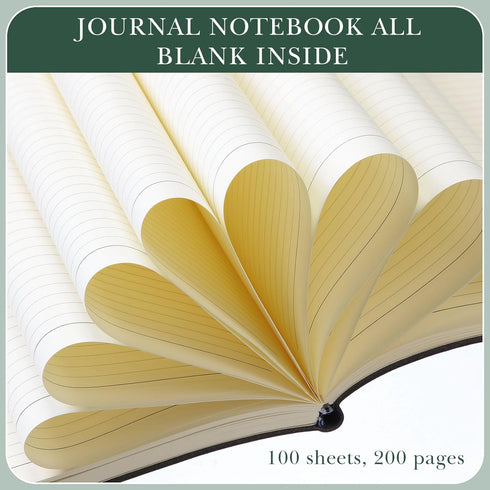 Tenceur 5 Pcs A4 College Ruled Notebook, 8.5'' x 11'', 200 Pages Lined Artificial Leather Sketchbook